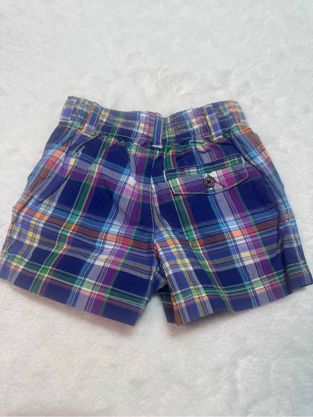 Ralph Lauren Blue Multi Plaid Women's Shorts